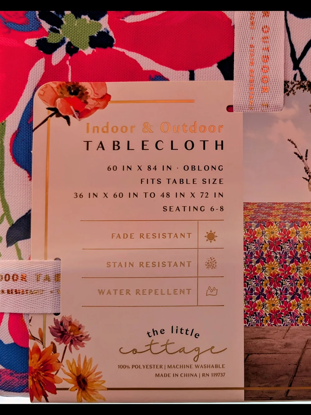 The Little Cottage Indoor & Outdoor Floral Tablecloth - Multicolor